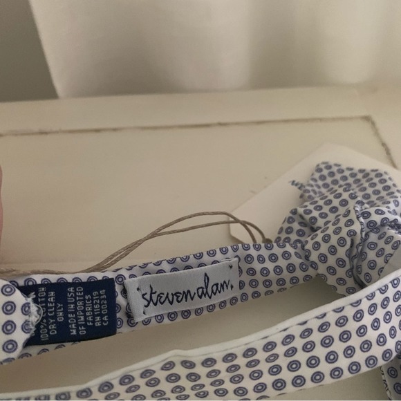 Steven Alan Bow Tie White Blue Dot - Picture 4 of 6